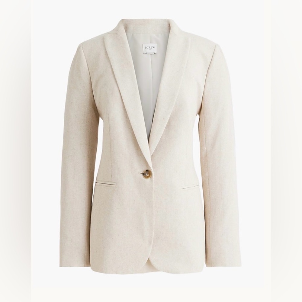 NWT JCrew Factory Linen-blend one-button blazer